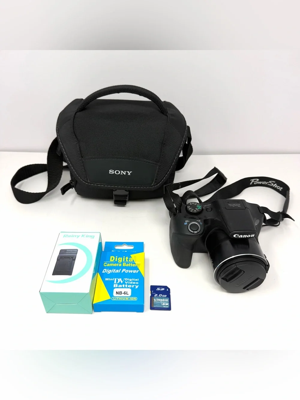 Canon PowerShot SX530 HS Digital Camera 16.0 MP Black W/ Battery Charger SD Card